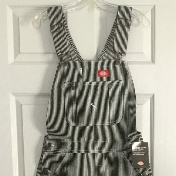 Dickies bib overalls hickory striped cotton unisex size 30 x 30 NWT - Picture 3 of 4
